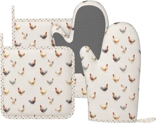Miniatura 50 de Manoplas de horno y agarradores de ollas de mármol blanco y oro de silicona, accesorios de cocina de 4 piezas, guantes largos resistentes al calor