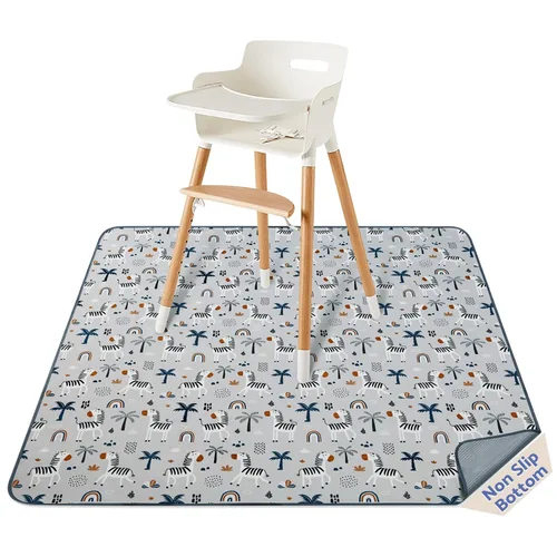 Miniatura 17 de Blissful Diary Tapete Antisalpicaduras para Bebé para Debajo de Silla Alta, 50.4 x 50.4 Pulgadas Tapete Limpiable contra Salpicaduras, Impermeable