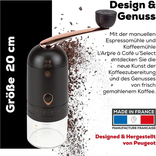 Miniatura 4 de Peugeot L'ARBRE A CAFÉ - Molinillo de café, 7.9 in, color marrón con cuchara de especias de madera
