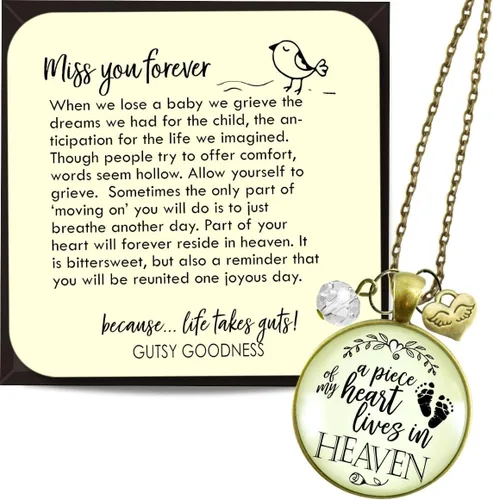 Miniatura 8 de Gutsy Goodness Miscarriage Necklace Comforting Sentimental Handmade Jewelry For Mom - Pendant, Message Card, Keepsake Gift Box