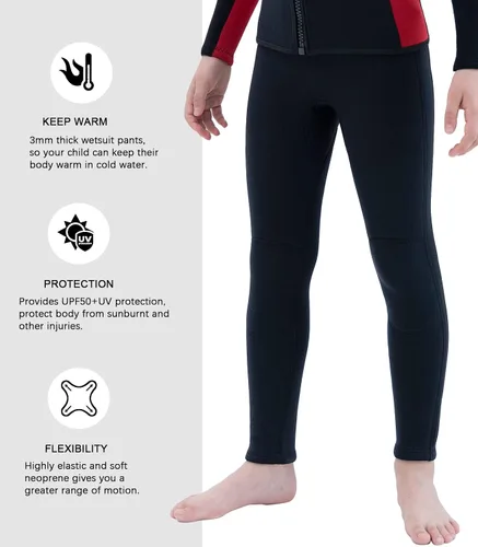 Miniatura 5 de Wetsuit Pants for Kids Boys Girls and Youth 3mm Neoprene Children Wet Suits Adjustable Bottoms Keep Warm in Cold Water to Swimming Workout Scuba