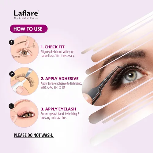Miniatura 5 de Laflare 3D NY MAX VOLUME - Estilos dramáticos de 0.787-0.984 in de largo, pestañas de pelo de visón 100% real, maquillaje de lujo, natural, ligero