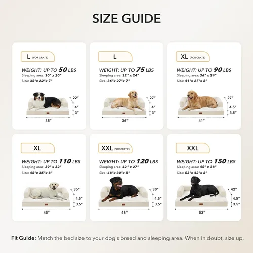 Miniatura 5 de Camas Ortopédicas para Perros de Tamaño Grande, Espuma de Celdas Impermeables tipo Huevera, Camas tipo Sofá para Perros Medianos para Jaula 35x22
