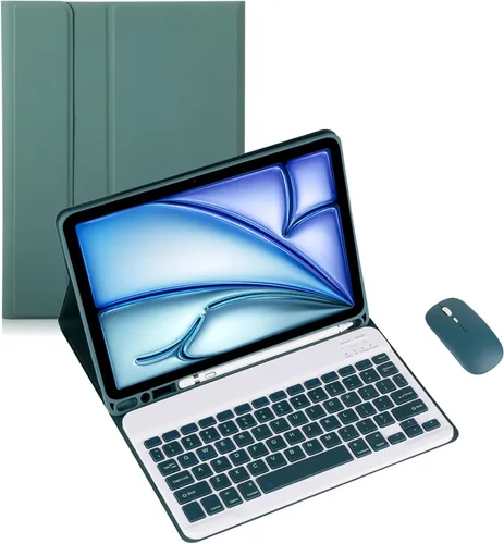 Miniatura 15 de Funda de teclado para tableta Samsung Galaxy Tab A8 X200/X205 de 10.5 pulgadas, cubierta protectora de teclado con soporte multiángulo, borde de Azul