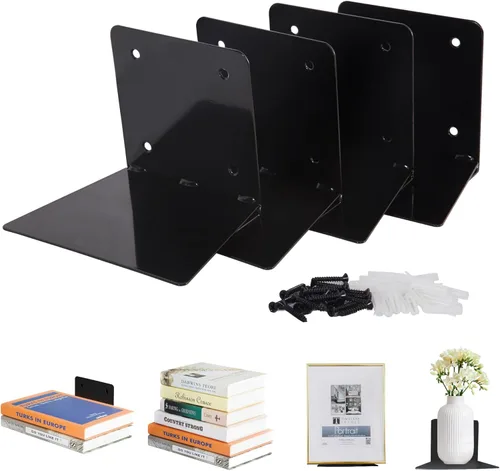 STORAGE MANIAC Estantes flotantes para colgar en la pared, estantes flotantes invisibles de acero resistente, estantes colgantes para dormitorio,