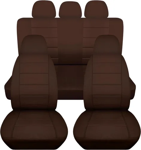 Miniatura 27 de Totally Covers Fundas de asiento de coche sólidas con 5 fundas (2 delanteras + 3 traseras) para reposacabezas: color negro, ajuste