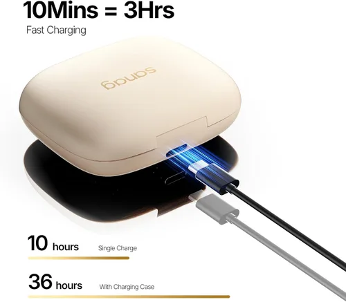 Miniatura 5 de Sanag Auriculares inalámbricos Bluetooth 5.3 con micrófono ENC, los mejores auriculares ligeros de conducción de aire, sonido estéreo de alta