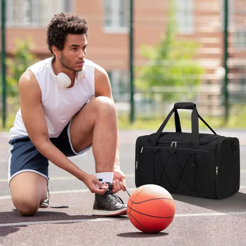 Miniatura 8 de Bolsa de deporte para viajes, deportes al aire libre, bolsa de zapatos para 4 pares de tenis hasta la talla 14, bolsa de viaje con 3 divisores