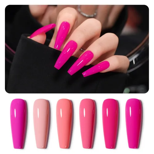 Miniatura 22 de GAOY Berry Collection - Esmalte de uñas en gel, color rosa intenso, borgoña, rojo, cereza y magenta, kit de esmalte de uñas para manicura de salón