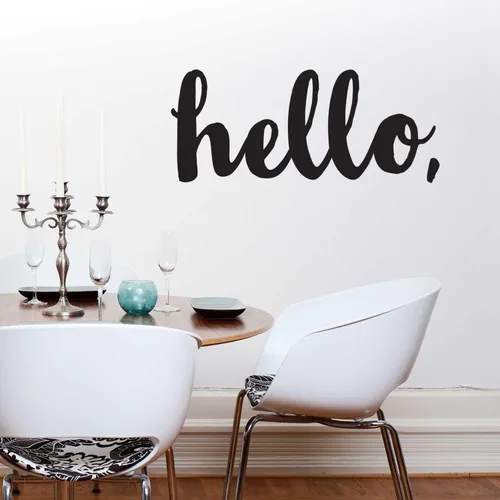 Hello Decal – El oro Kiss – Cut Hello calcomanía decorativo para pared, diseño de cita by chromantics