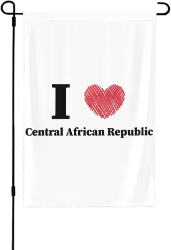 I Love Central African Republic Garden Flag 12.5"x18" Inch Double Sided Garden Flags Home Lawn Outdoor Decor Flags Party Banner Welcome Flag