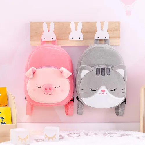 Miniatura 52 de Lazada Mochila para niños pequeños, juguetes de animales de peluche, mochila pequeña, color gris, 9.5 pulgadas