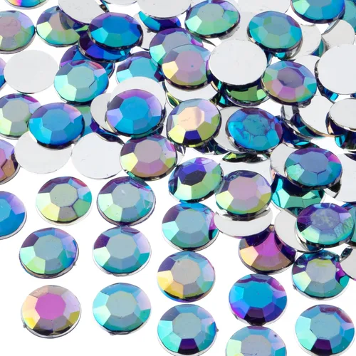 Miniatura 29 de John Bead 400 piezas de diamantes de imitación redondos acrílicos de 0.472 in (SS50), color verde, acrílico con parte trasera plana para hacer