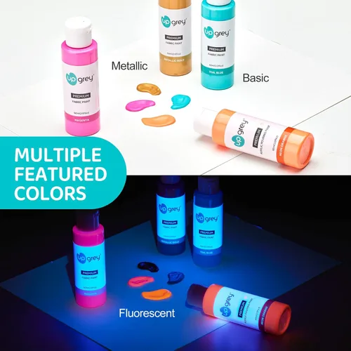 Miniatura 5 de Juego de pintura de tela para ropa, 20 colores (2.0 fl oz/2 oz cada uno) pintura textil permanente con 6 pinceles, 1 paleta, pintura de tela