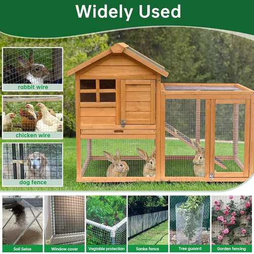 Miniatura 4 de AMAGABELI GARDEN & HOME - Malla metálica con orificios de 1/2 pulgada, 36 pulgadas x 50 pies, calibre 19, galvanizado tras soldado, rollo de malla