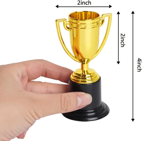 Miniatura 2 de ZZYFGH Mini copa de trofeo de oro para niños y adultos, trofeos de plástico de 4 pulgadas para deportes, recuerdos de fiesta, torneos, competiciones