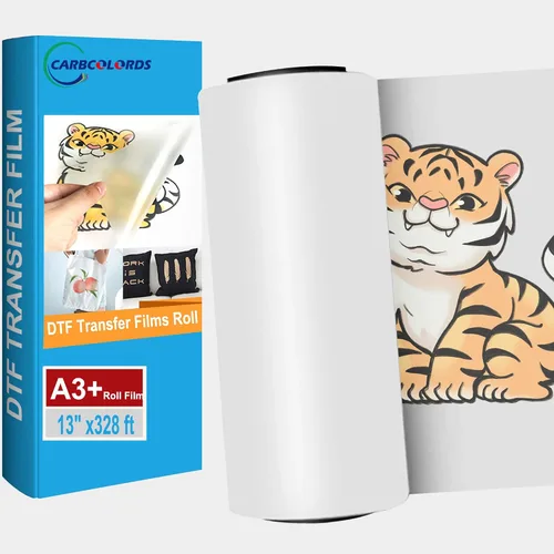 Rollo de película de transferencia DTF de 13 pulgadas x 328 pies, papel de transferencia directa de PET mate directo a película, pelado en