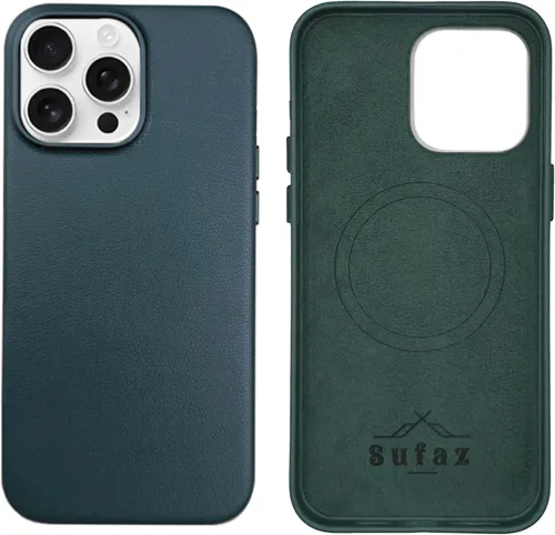 Miniatura 13 de Funda de cuero para iPhone 14 Pro Max - Cuero de grano completo compatible con MagSafe - Funda protectora delgada con botones metálicos y tarjetero