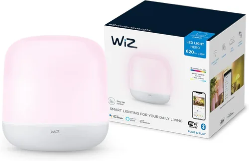 WiZ Connected Hero v2 - Lámpara de mesa portátil inteligente, habilitada para WiFi, 16 millones de colores, compatible con Alexa y Google Home