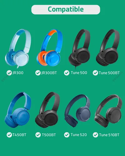 Miniatura 2 de Geekria Almohadillas de repuesto de cuero sintético para auriculares JBL JR300, JR300BT, T450BT, T500BT, Tune 500, Tune 500BT, Tune 510BT, Tune