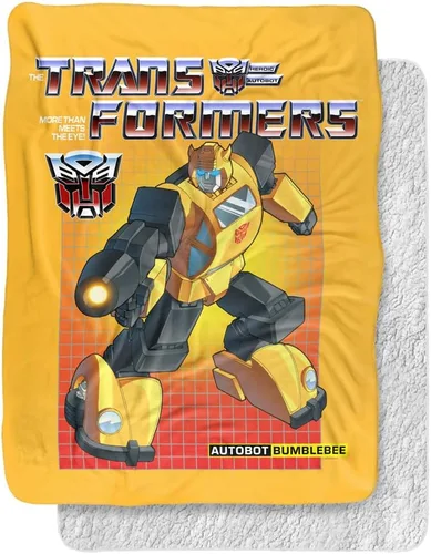 Miniatura 15 de Transformers Bumblebee Silky Touch Sherpa Back Manta súper suave