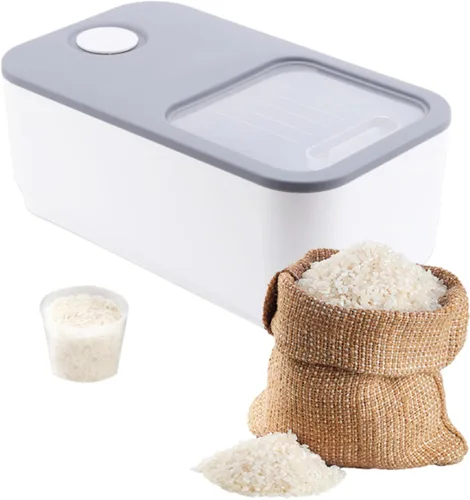Miniatura 6 de Contenedor hermético de almacenamiento de arroz, contenedor de almacenamiento de arroz, almacenamiento de alimentos secos, tapa de 22 libras, cubo