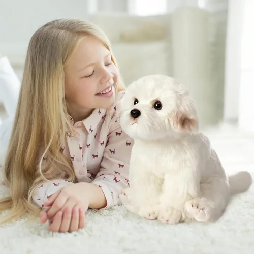Miniatura 4 de HollyHOME Peluche maltés realista de perro maltés, regalo para mascotas, 13 pulgadas