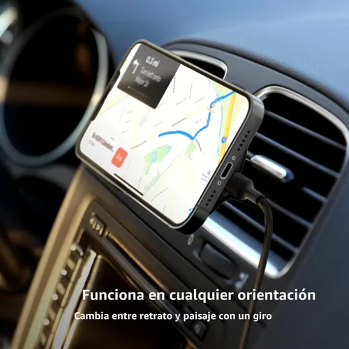 Miniatura 2 de Belkin Cargador de Coche Magnético Inalámbrico Compatible con MagSafe 10W - Cargador Inalámbrico, Soporte Magnético para Ventilación de Coche