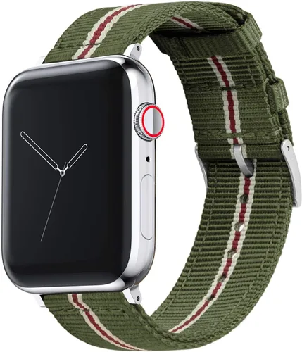 BARTON WATCH BANDS - Correas de reloj de nailon de estilo militar compatibles con modelos de Apple Watch - 1, 2, 3, 4, 5, 6, 7, 8, 9, 10, SE, Ultra