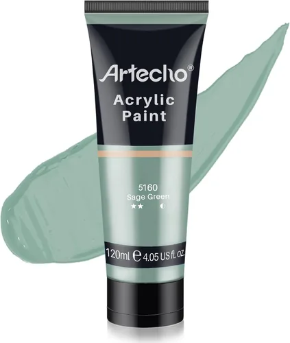 Miniatura 51 de Artecho - Pintura acrílica blanco titanio (120 ml / 4.05 oz), tubos de pintura para manualidades artísticas sobre lienzo, piedra, roca, madera