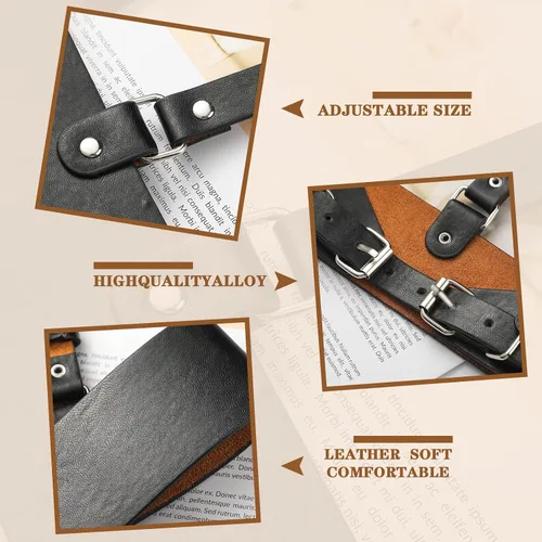Miniatura 6 de Hicarer Cinturón de cuero para mujer, 2 unidades, para mujer, chaleco de cuero, cinturón de cintura ajustable