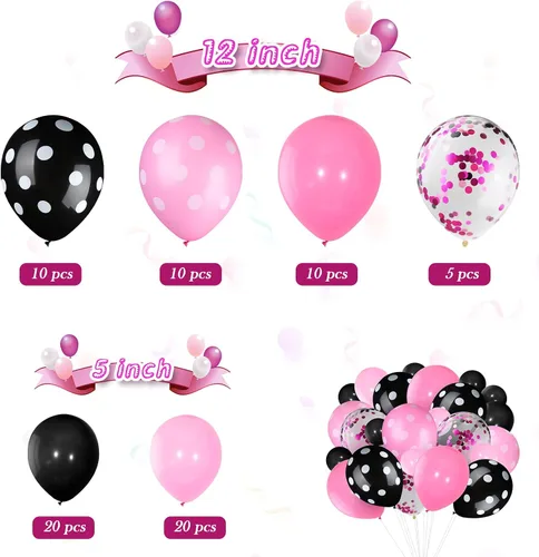 Miniatura 2 de 75 Piezas Globos de Color Ratón Globos de Confeti de Lunares de Látex Guirnalda de Fiesta para Halloween Baby Shower Boda Decoraciones de Fiesta