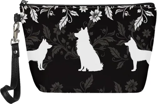Miniatura 12 de Howilath Novedad Impreso Elegante Bolso Cosmético De Las Mujeres, Perros Animales Perezoso Diseño Floral Niña Trapezoide Cosméticos Bolsa De