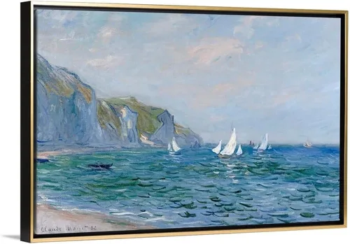 Miniatura 11 de CANVAS ON DEMAND Lienzo decorativo para pared, diseño de acantilados y veleros en Pourville por Claude Monet, impresionismo, costero, tradicional