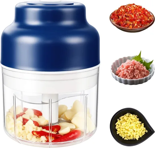 Mini juego de picador de ajo eléctrico, nuevo picador de ajo pequeño 2025, herramienta eléctrica de picado de alimentos, carga USB, molinillo de