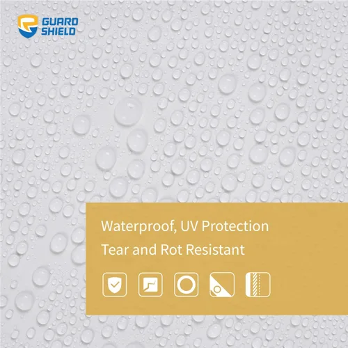 Miniatura 3 de GUARD SHIELD Lona blanca de 20 x 20 pies, cubierta de lona de polietileno de uso medio y multipropósito de 7 mil Blanco