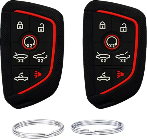 Funda de silicona para llavero remoto inteligente compatible con Chevrolet Chevy Corvette C8 2020 2021 2022. Número de pieza: YG0G20TB1 (7 botones)