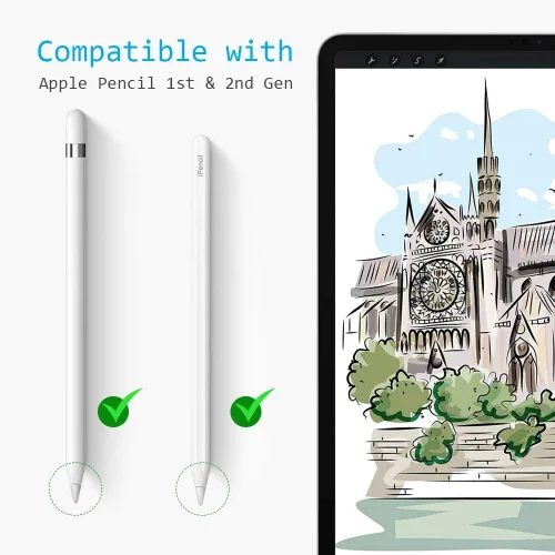 Miniatura 2 de Puntas de amortiguación suaves Paperfeel de repuesto compatibles con Apple Pencil de 1ª generación y 2ª generación, puntas reductoras de ruido