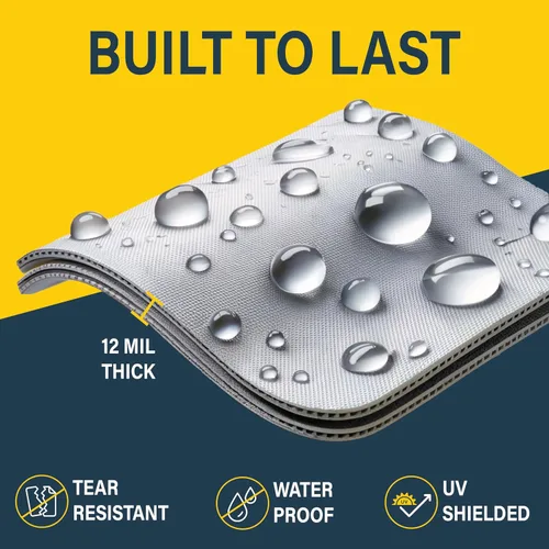 Miniatura 3 de Protector de colchón Full XL para mudanza y almacenamiento, resistente 10 mil de grosor, impermeable, para mudanzas, cremallera y 8 asas