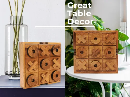 Miniatura 5 de BSIRI Juegos de mesa extra grandes de Tic Tac Toe, ideales para juegos infantiles, juegos familiares y noches de juegos para adultos, decoración