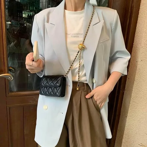 Miniatura 5 de Mini bolso de cintura para mujer, bolso de cintura pequeño de moda para mujer, accesorios Y2K de moda, Negro -, Compacto, moderno