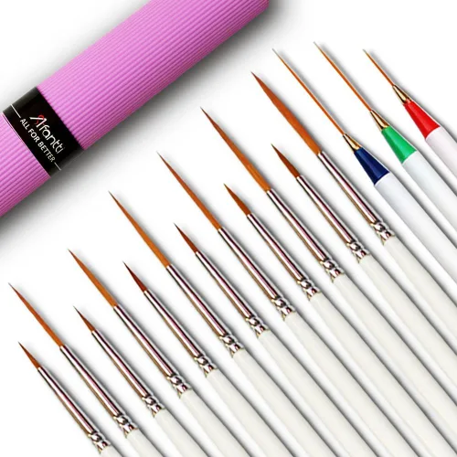 Juego de 15 pinceles de pintura fina para detalles, micro mini pinceles para artistas, punta ultra fina, para delineadores de escritura acrílica en