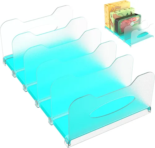 SURETIVIAN Organizador de congelador de 12 pulgadas visible para refrigerador con divisores y asas extraíbles, ajustable libremente, se adapta al