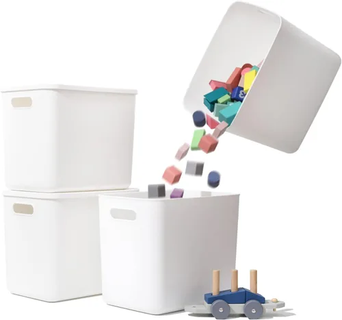 Miniatura 9 de Yishyfier Cestas Contenedores Cajas de Almacenamiento de Plástico Con Tapas, Contenedor Organizador Contenedores Organizadores de Almacenamiento