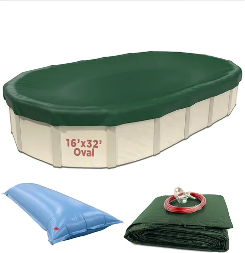 Miniatura 8 de Buffalo Blizzard Ripstopper - Funda de invierno verde para piscinas redondas sobre el suelo de 12 pies La superposición de 4 pies permite una