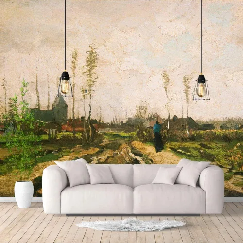 Miniatura 7 de IDEA4WALL Murales de pared para dormitorio, noche estrellada de Van Gogh, pinturas famosas, papel tapiz extraíble grande, calcomanías de pared