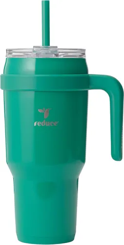 Miniatura 39 de Reduce Vaso de acero inoxidable de 50 onzas con asa, doble pared aislada al vacío, taza de viaje, tapa a prueba de sudor y popote reutilizable