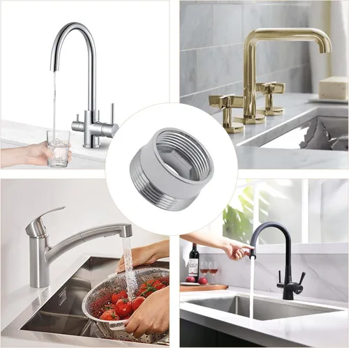 Miniatura 3 de Adaptador de grifo, 2 unidades, conector de aireador, conector de grifo de cocina de metal sólido para purificador de agua