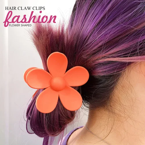Miniatura 3 de Pinzas para el pelo de flores, 8 unidades, lindas pinzas para el cabello, pinzas para el cabello mate, pinzas de garra grande, sujeción fuerte