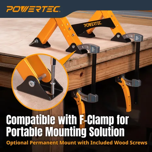 Miniatura 6 de POWERTEC Soporte de Mesa Plegable para Enrutador – Base de Estación de Trabajo de Altura Ajustable para Mesas de Enrutador de Recorte de 11-1/2" x